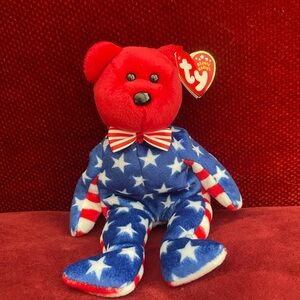 Liberty the red white and blue red head version beanie baby